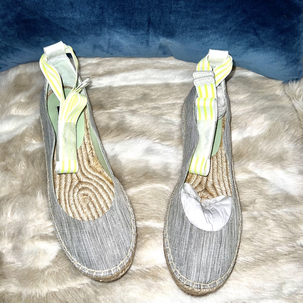 Zac Posen women's textile gladiator shoes green fiber sole size 8.